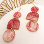 Pink Marble Statement Earrings, Clay And Resin, thumbnail 3 of 9
