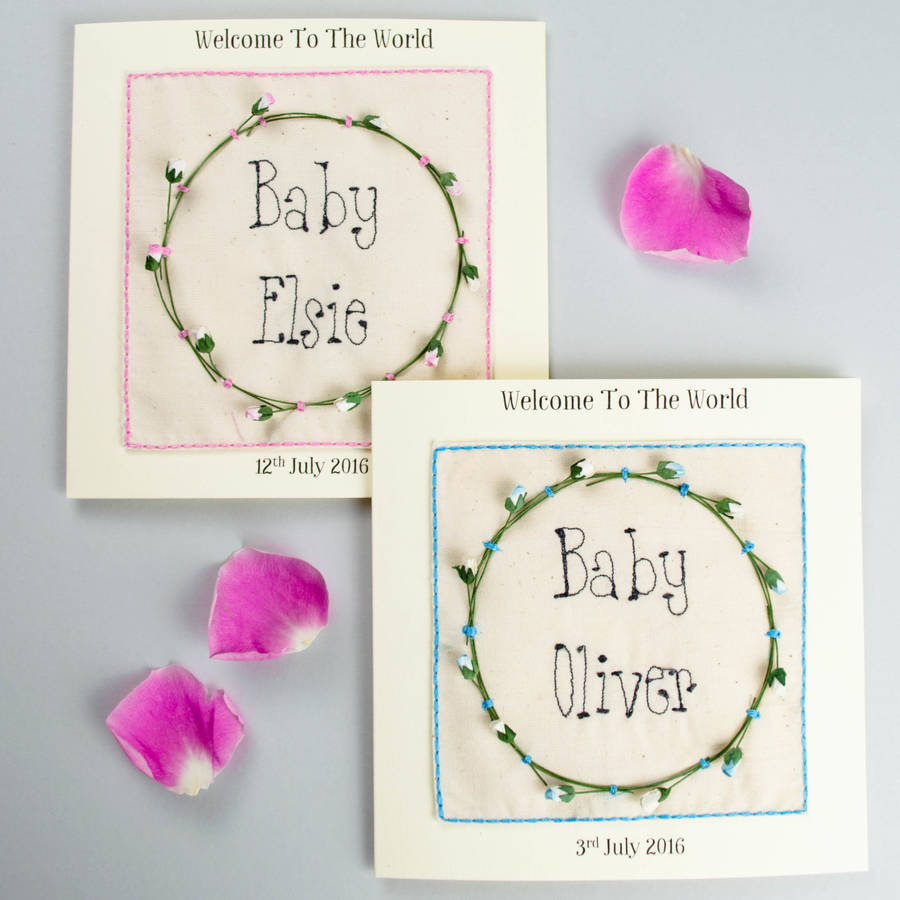 Personalised New Baby Embroidered Card, 1 of 3