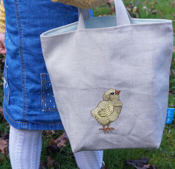 Embroidered Little Chick Easter Egg Hunting Bag, 5 of 6