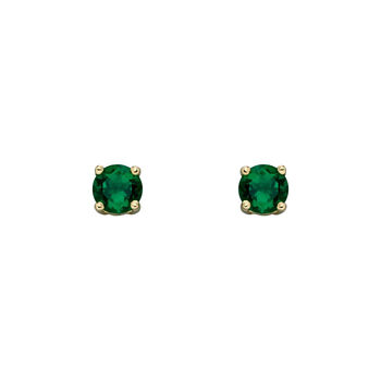 Mini 9ct Gold May Birthstone Stud Earrings, 3 of 8