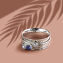 Holi Tranquility Gemstone Sterling Silver Spinning Ring, thumbnail 1 of 8