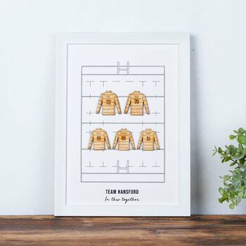 Personalised Family Rugby Squad Print, 4 of 7