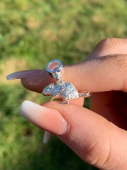 Solid Sterling Silver Gerbil Charm, 2 of 9