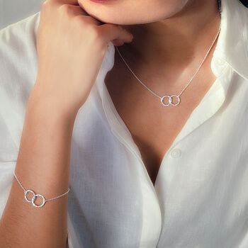 Two Linked Circles Sterling Silver Bracelet, 4 of 8