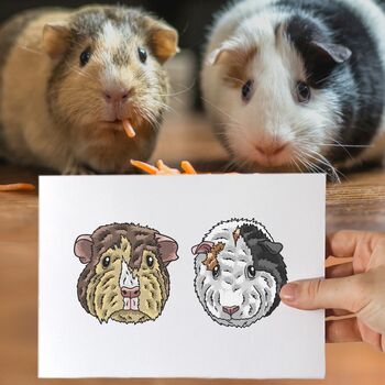 Personalised Guinea Pig Lover Portrait Face Print, 2 of 12