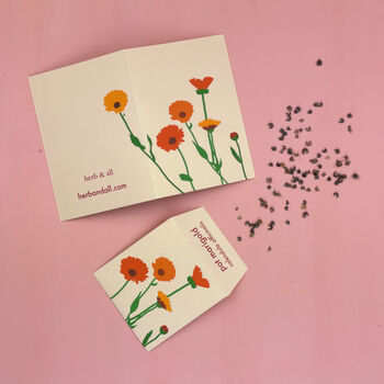Pot Marigold Greeting Card With Seeds, 2 of 6