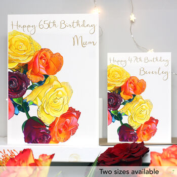 Personalised Roses 40th Birthday Card, 6 of 7