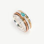 Maharani Turquoise Topaz Mixed Metal Spinning Ring, thumbnail 2 of 10