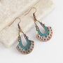 Antique Bronze And Turquoise Drop Earrings, thumbnail 1 of 3