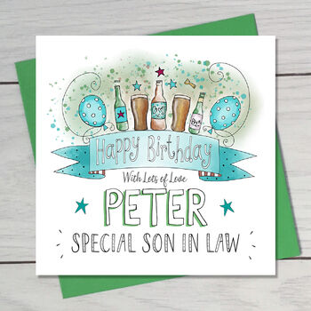 Son In Law Beer Birthday Card, 4 of 4