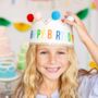 Happy Birthday Colourful Felt Crown, thumbnail 3 of 5