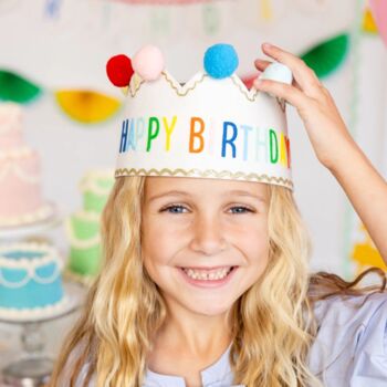 Happy Birthday Colourful Felt Crown, 3 of 5