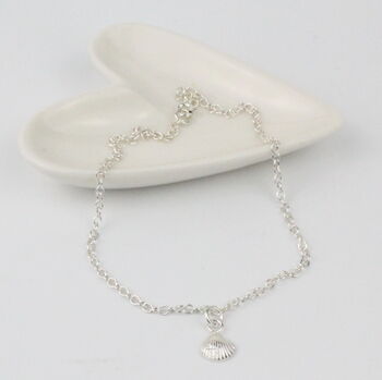Sterling Silver Cornish Shell Charm Anklet, 4 of 5