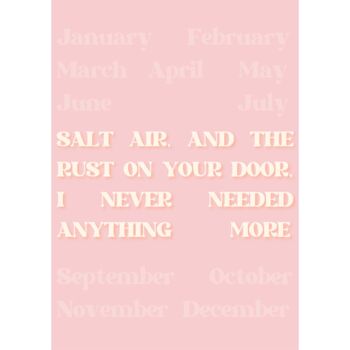 August Taylor Swift Lyric Print, 2 of 2