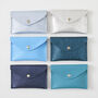 Blue Leather Coin And Card Envelope Purse, thumbnail 1 of 8