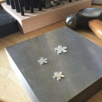 Silver Little Flower Earrings, 4 of 6