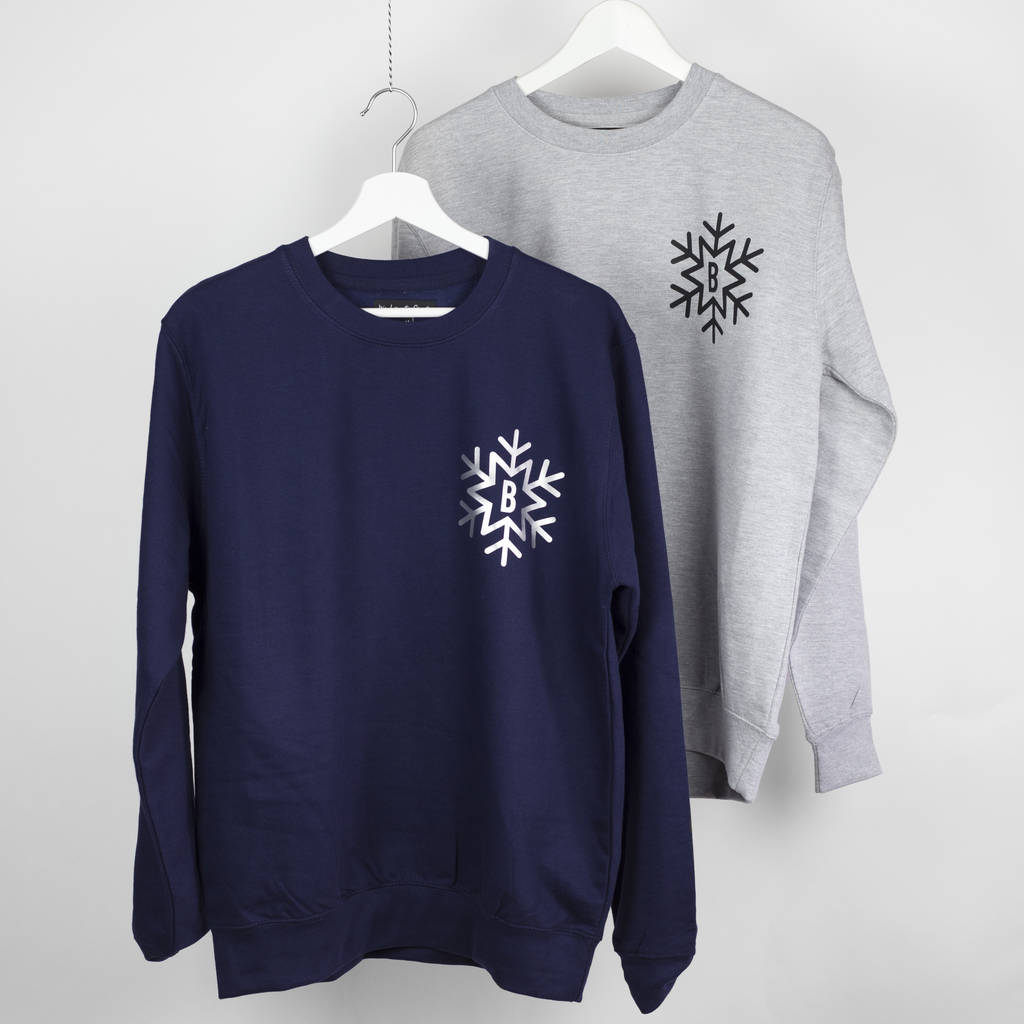 Initial Snowflake Unisex Sweatshirt, 1 of 5