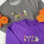 Kids Halloween Personalised Embroidered Sweatshirt, thumbnail 1 of 6