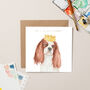 Cavalier In Crown Christmas Card With Gold Foil, thumbnail 1 of 4