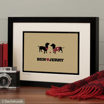 Personalised Dachshund Print For One Or Two Dogs, 10 of 12