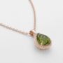 Peridot 18k Rose Gold Plated Pear Drop Necklace, thumbnail 1 of 5