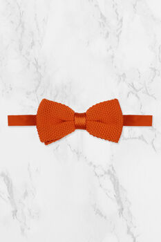 Wedding Handmade 100% Polyester Knitted Tie In Orange, 4 of 8