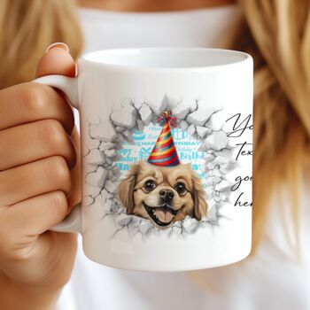 Personalised Tibetan Spaniel Birthday Break Through, 7 of 8