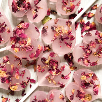 10 Edible Rose Petal Lollipops, 2 of 8