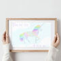 Dare To Dream Personalised Unicorn Print, thumbnail 1 of 2