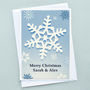 'Christmas Snowflakes' Personalised Christmas Card, thumbnail 3 of 4