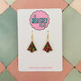 Small Green, Gold And Pink Glitter Christmas Tree Earrings, thumbnail 1 of 4