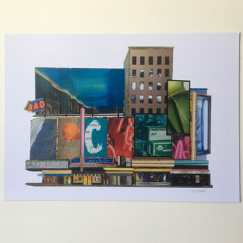 'Times Square, New York' Recycled Paper Collage Print, 6 of 6