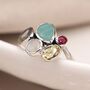 Sterling Silver Faceted Multi Gemstone Ring, thumbnail 2 of 6