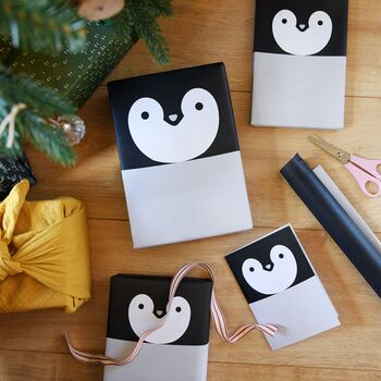 Penguin Family Recyclable Wrapping Paper Kit, 2 of 11