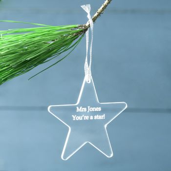 Personalised Gift For Teacher Star Decoration, 2 of 2