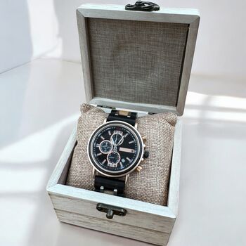 Personalised Wooden Chronograph Watch, 7 of 12