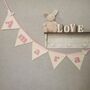 Pink Bunting, New Baby Nursery Gift, Cream And Pink Personalised Bedroom Wall Banner, thumbnail 1 of 12