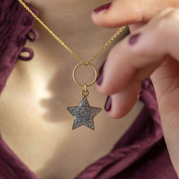 Sparkle Star Circle Charm Necklace, 4 of 9