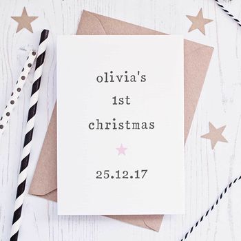 Personalised Baby's 1st Christmas Card, 2 of 3