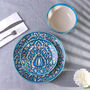 G Decor Tulipani Blue Hand Painted Ceramic Tableware Collection Floral Plates And Bowls, thumbnail 4 of 8