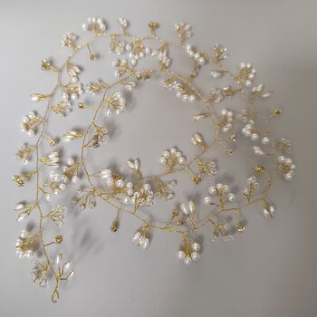 Bridal Hair Hair Vine – Gold/Silver Pearl Hair Accessories, 2 of 9