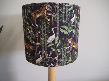Jungle Print Lampshade With Cranes And Tigers, 5 of 10