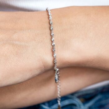 Delicate Twisted Silver Plated Spiral Chain Bracelet, 2 of 3