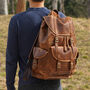 Vintage Look Genuine Leather Backpack, thumbnail 2 of 12