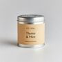 Thyme And Mint Scented Tinned Candle, thumbnail 1 of 4