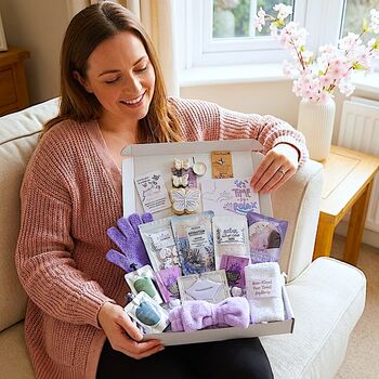 Lavender Butterfly Hug In A Box Spa Pamper Hamper, 2 of 12