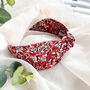 Liberty Red Hyde Floral Print Knot Headband, thumbnail 4 of 4