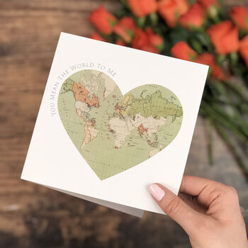 Vintage Map Heart Card, 2 of 5