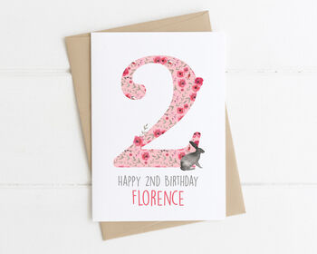 Personalised Children's Birthday Card Pink Floral, 8 of 8