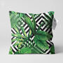 Green Tropical Palm Leaves Cushion Cover, thumbnail 1 of 7